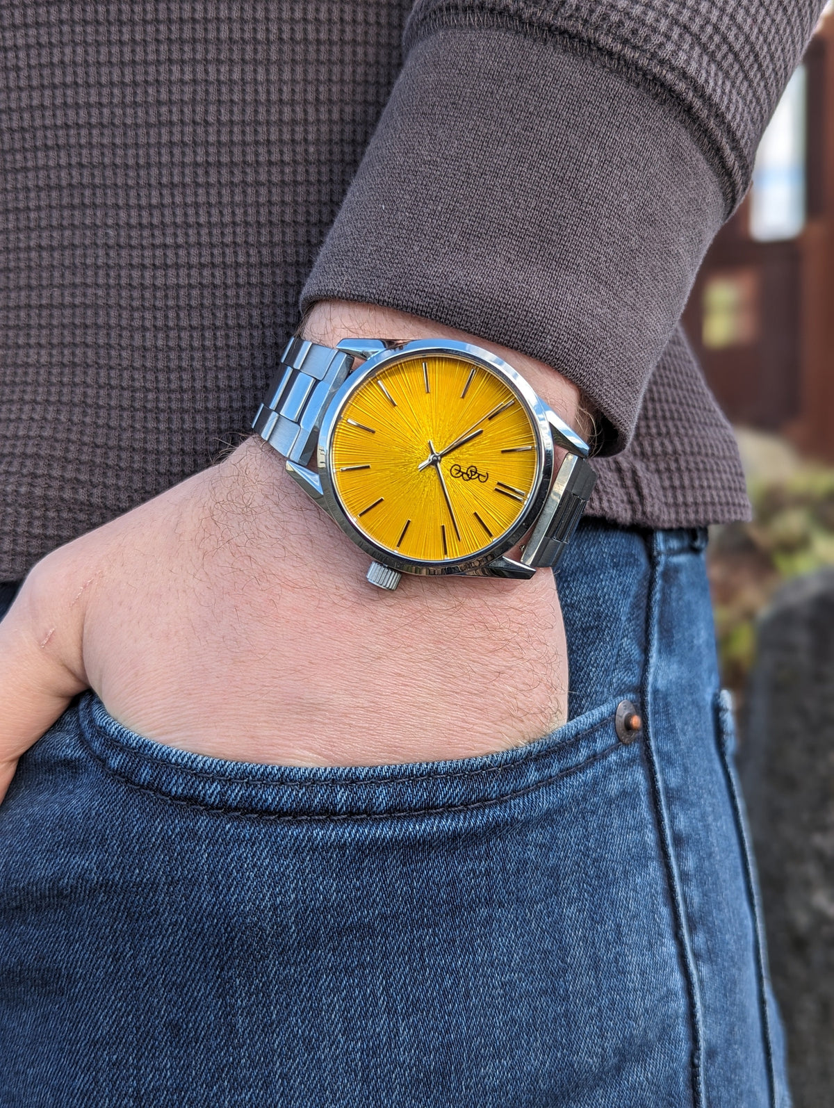 Yellow Sunburst Watch
